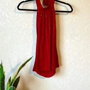 A. Byer Red Halter Top